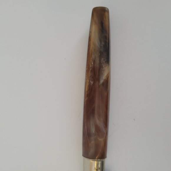 Vintage Sheffield England Stainless Steel Serrated Bread Knife With Marbled Hand - Picture 2 of 6